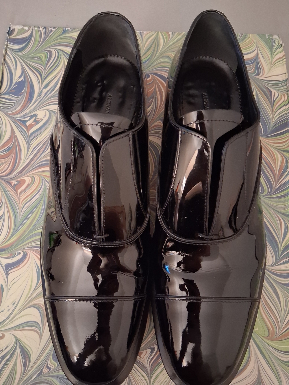 Alexander McQueen Black Patent Leather Slip-On Formal Shoe. Worn ONCE Sz 12